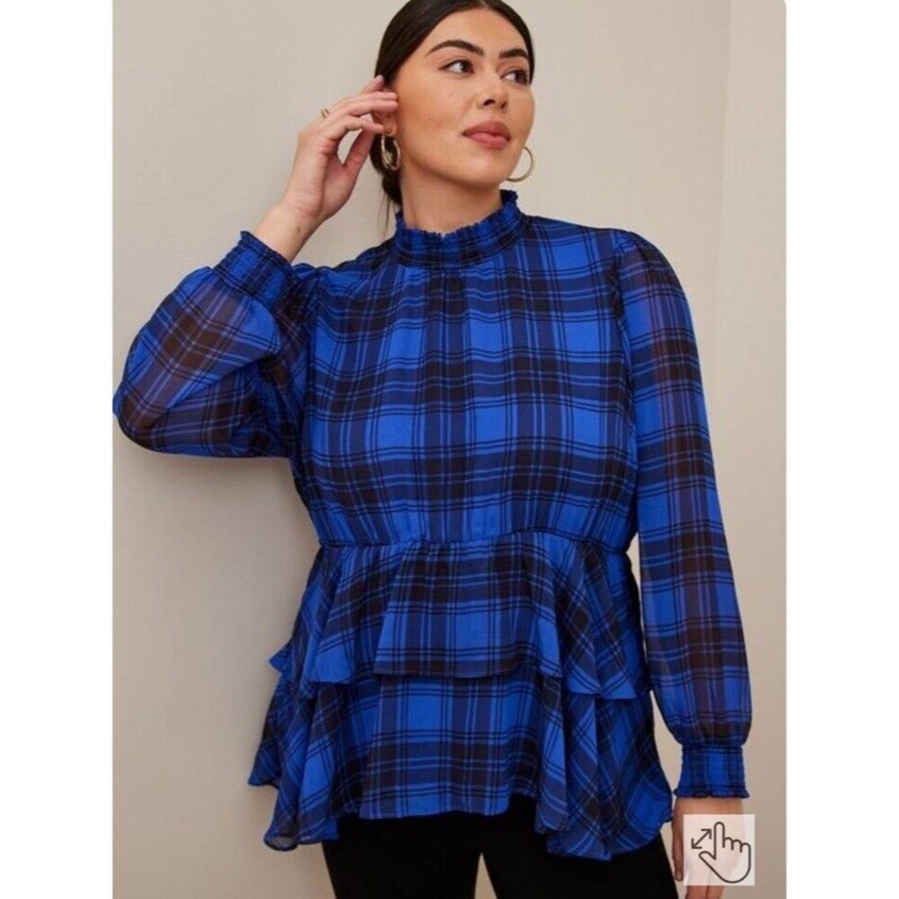 Torrid Size 2 / 20 Crinkle Chiffon Smock Neck Ruffle Tiered Top Sold Out NEW $60
